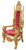 King Chair in Gold Leaf and Burgandy Velvet Room Scene