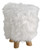 Woolly Faux Pouf Ottoman Stool With Natural Log Feet Close Up Image