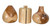 Mountain Studios Teak Organic Vase Set of 3 Room Scene
