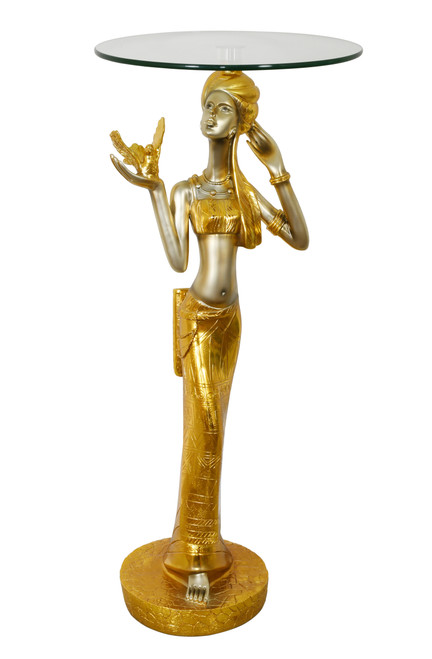 Golden Lady Pedestal Table