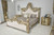 Grand Platine Finish Carved 3 Drawer Nightstand Room Scene