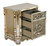 Grand Platine Finish Carved 3 Drawer Nightstand Close Up Image