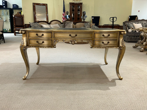 Large Mahogany 5 Drawer Writing Desk 63"W