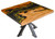 Golden Acrylic Square Table with Iron Base
