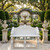White Marble Swan Bench 81 Inches Long