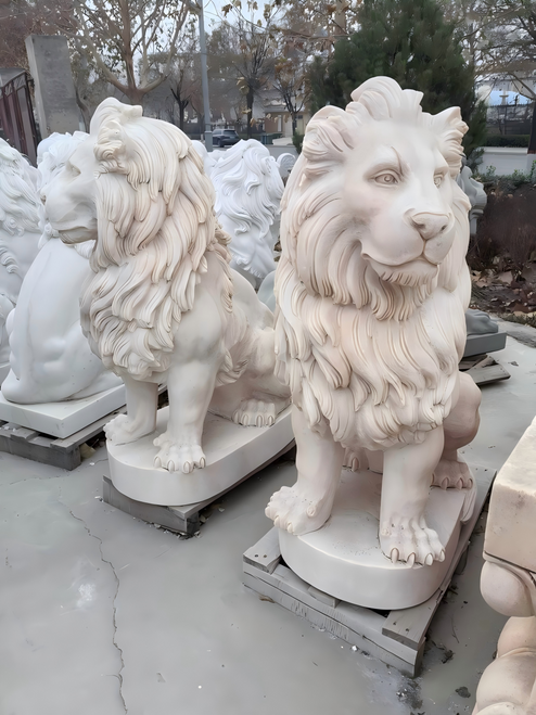 Pair Sunglow Sitting Lions 37 Inches High GE21581